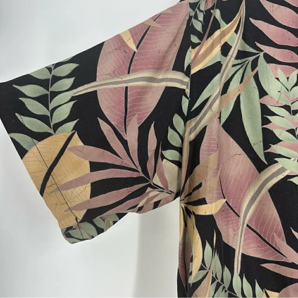 TORI RICHARD Casual Hawaiian Tropical Floral Button Down Short Sleeve Shirt Sz L
